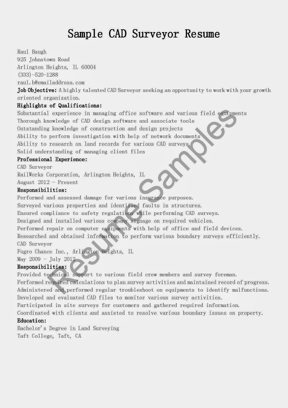 Architectural cad drafter resume